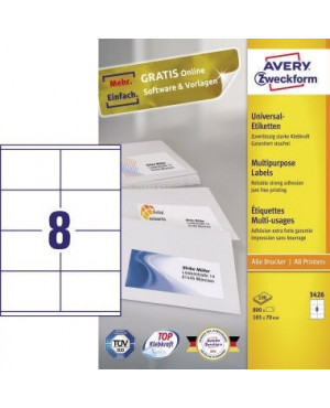 Avery Zweckform Universaletikett 3426 105x70mm weiß 800 St./Pack.