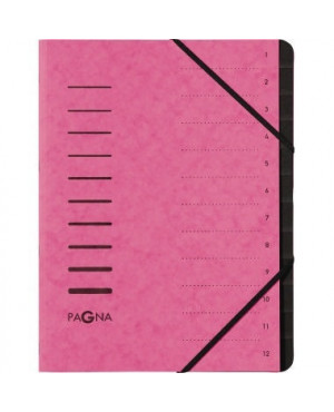 Pagna Ordnungsmappe 40058-34 DIN A4 7Fächer Pressspan d.rosa
