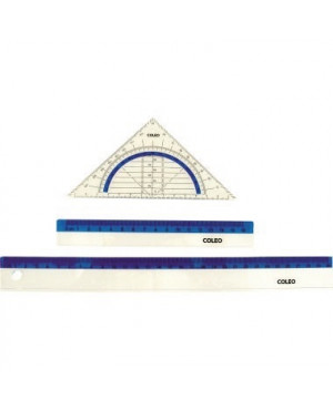 Coleo Geometrie-Zeichenset 744232 1 Geodreieck, 2 Lineale