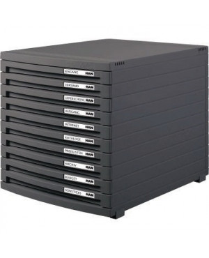 HAN Schubladenbox CONTUR 1510-191 A4/B4/C4 10Schübe geschl. d.gr/d.gr