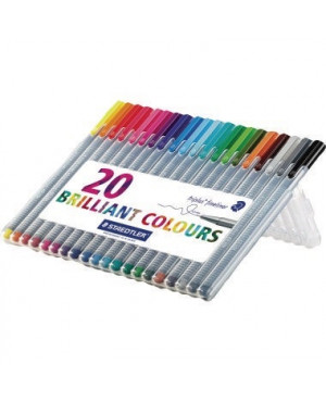 STAEDTLER Fineliner triplus 334 SB20 0,3mm sort. 20 St./Pack.