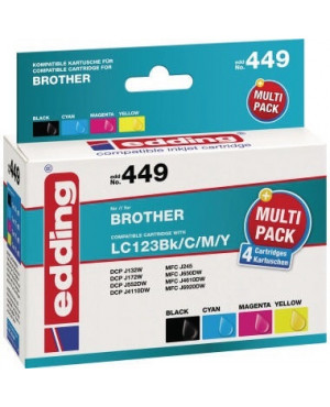 edding Tintenpatrone 18-449 wie Brother LC123 sw/c/m/y 4 St./Pack.