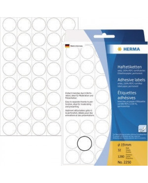 HERMA Markierungspunkt 2250 19mm Papier weiß 1.280 St./Pack.