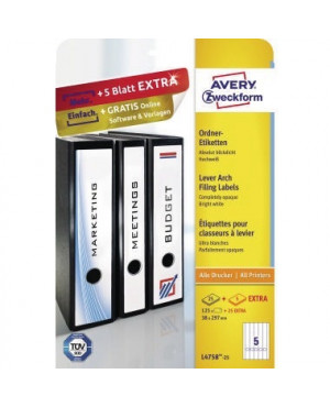 Avery Zweckform Ordneretikett L4758-25 38x297mm ws 125 St./Pack
