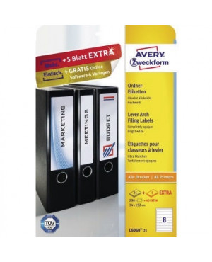 Avery Zweckform Ordneretikett L6060-25 34x192mm ws 200 St./Pack.