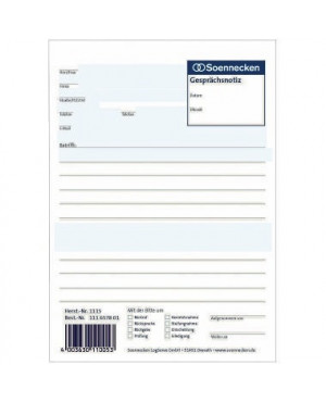 Soennecken Gesprächsnotiz 1115 DIN A5 50Blatt weiß