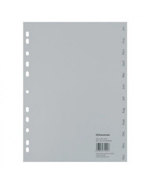 Soennecken Register 1534 DIN A4 Jan.-Dez. volle Höhe PP grau