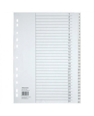 Soennecken Register 2125 DIN A4 1-31 volle Höhe PP weiß