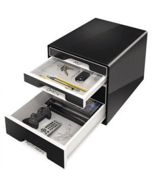Leitz Schubladenbox CUBE 52521095 4Schubfächer schwarz
