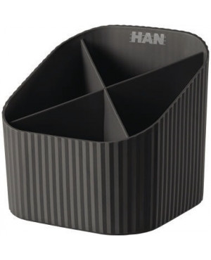 HAN Stifteköcher X-LOOP 17230-13 4 Fächer schwarz