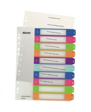 Leitz Register WOW 12430000 DIN A4 1-10 volle PP Höhe farbig