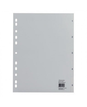 Soennecken Register 1576 DIN A4 1-5 volle Höhe PP grau