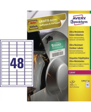 Avery Zweckform Etikett L7911-40 45,7x21,2mm ws 1920 St./Pack.