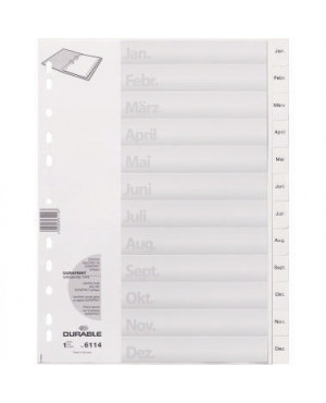 DURABLE Ordnerregister 611402 DIN A4 Jan-Dez geprägten Taben ws