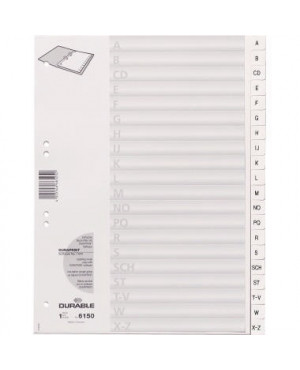 DURABLE Ordnerregister 615002 DIN A4 A-Z geprägte Taben ws