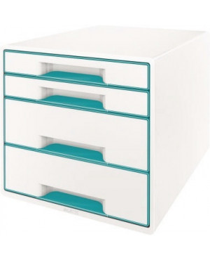 Leitz Schubladenbox WOW CUBE 52131051 4Schubfächer weiß/eisblau