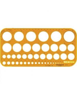 RUMOLD Kreisschablone 2010 1-36mm Tuschekante Kunststoff orange