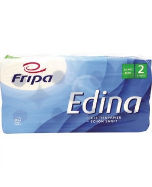 Fripa Toilettenpapier Edina 1010809 2lg. 400Bl. Zellstoff 8 St./Pack.