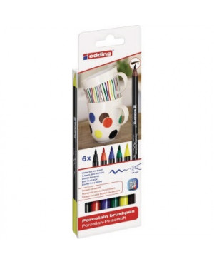 edding Pinselstift 4200 4-4200-6 Porzellan family colours 6 St./Pack
