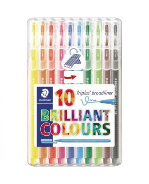 STAEDTLER Fineliner triplus Broad 338 SB10 0,8mm sort. 10 St./Pack.