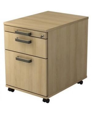 Hammerbacher Rollcontainer Solid VAC20/E/E/SG eiche/eiche