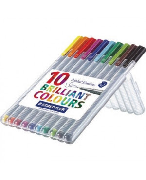 STAEDTLER Fineliner triplus 334 SB10 0,3mm sort. 10 St./Pack.
