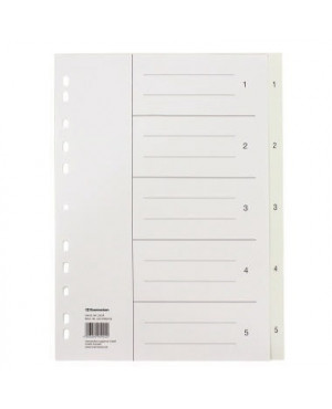 Soennecken Register 2114 DIN A4 1-5 volle Höhe PP weiß