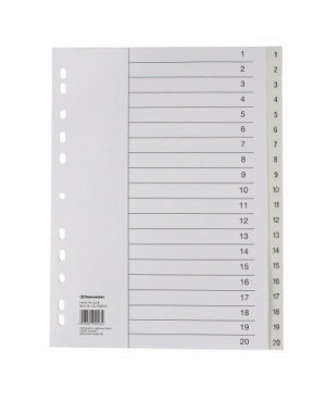 Soennecken Register 2118 DIN A4 1-20 volle Höhe PP weiß