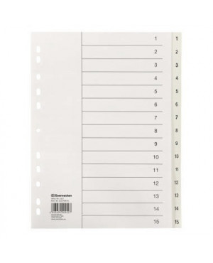 Soennecken Register 2117 DIN A4 1-15 volle Höhe PP weiß