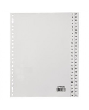 Soennecken Register 2119 DIN A4 1-52 volle Höhe PP weiß