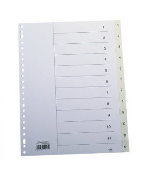 Soennecken Register 2116 DIN A4 1-12 volle Höhe PP weiß