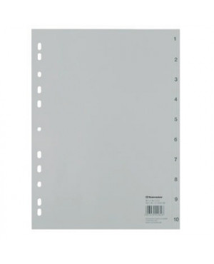 Soennecken Register 1519 1-10 DIN A4 volle Höhe PP grau