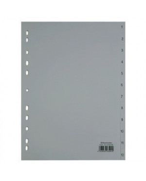 Soennecken Register 1529 DIN A4 1-12 volle Höhe PP grau
