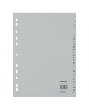 Soennecken Register 1525 DIN A4 1-31 volle Höhe PP grau