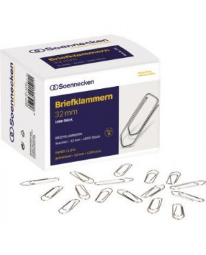 Soennecken Briefklammer 1353 32mm verzinkt 1.000 St./Pack.