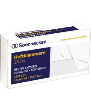 Soennecken Heftklammern 3150 24/6 verkupfert 1.000 St./Pack.