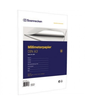 Soennecken Millimeterblock 1233 DIN A3 Bücherpapier 50Blatt rot