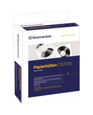 Soennecken CD/DVD Hülle 03750 mF Papier weiß 100 St./Pack.