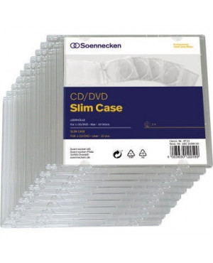 Soennecken CD/DVD Slim Case 4723 Kunststoff klar 10 St./Pack.