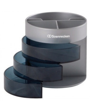 Soennecken Stifteköcher 1811 3Schubladen Kunststoff mattsilber