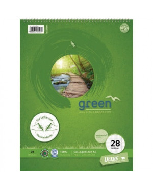 Ursus Spiralblock Green 608565028 DIN A4 70g kariert 80Blatt
