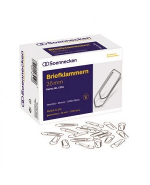 Soennecken Briefklammer 1351 26mm verzinkt 1.000 St./Pack.
