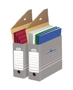 ELBA Archivschachtel tric 100552039 9,5x26,5X34cm Pappe grau/weiß