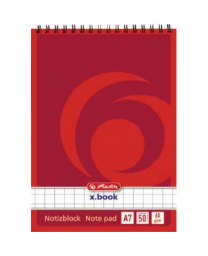 Herlitz Notizblock 110734 DIN A7 50Blatt kariert weiß