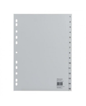 Soennecken Register 1577 DIN A4 1-15 volle Höhe PP grau