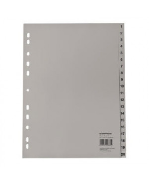 Soennecken Register 1617 DIN A4 1-20 volle Höhe PP grau