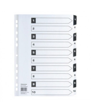 Soennecken Register 1583 DIN A4 1-10 volle Höhe Karton schwarz/weiß