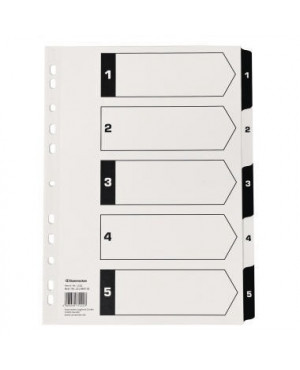 Soennecken Register 1582 DIN A4 1-5 volle Höhe Karton schwarz/weiß
