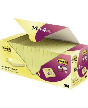 Post-it Haftnotiz Super Sticky 654-P14CY+4SSCY gelb 18 St./Pack.