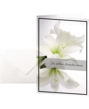 Sigel Trauerkarte Amaryllis DS006 11,5x17cm 10 St./Pack. +Umschläge